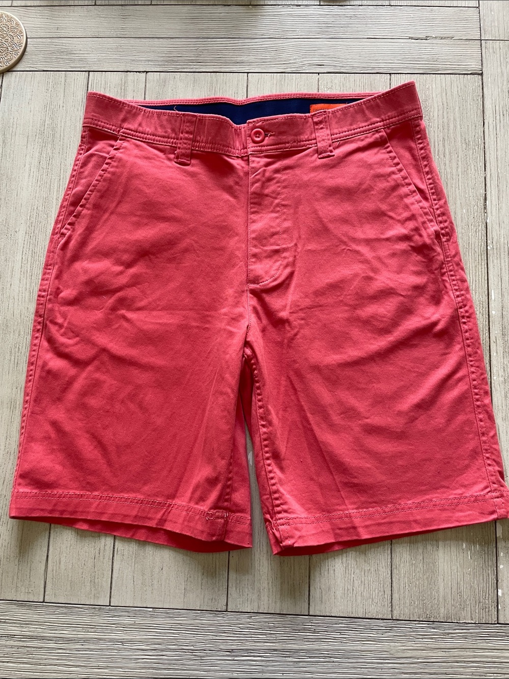 St. John's Bay Coral-Red Flat-Front Shorts